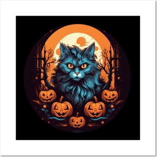 Maine Coon Cat Halloween, Cat Lover Posters and Art